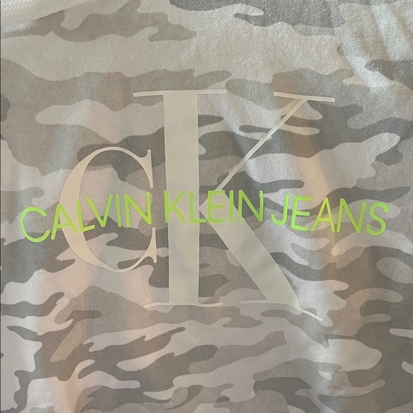 Calvin Klein Gray Camo Hoodie with Neon Accents - Picture 2 of 6